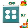 Building Brick Light Switch Cover Plate - Compatible with Standard Construction Blocks - Double Outlet (Blue Gray) view 3