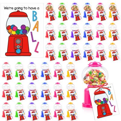 Gosodeny 24 Sets Valentines Day Treat Container Set with Printed Cards and Ribbons  Decorative Seasonal Packaging Collection