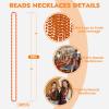 SHAOQINLIN 30 PCS Orange Bead Necklace, Orange Mardi Gras Beads, Halloween Necklaces, 33 Inch Party Beads Round Beaded Necklace for Mardi Gras, Christmas, Halloween view 2