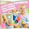 AWOTOY Baby Toys 6-12 Months Music Caterpillar Infant Toys Stuffed Animals 0-3-6 Months Teething Tummy Time Sensory Toys with Mirror Rattle&Pull String for Boys Girls Birthday Gifts|Candy Pink,Leafy view 3