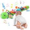 AWOTOY Baby Toys 6-12 Months Music Caterpillar Infant Toys Stuffed Animals 0-3-6 Months Tummy Time Teething Sensory Toys with Mirror Rattle&Pull String for Boys Girls Birthday Gifts|Grass Green,Leafy view 1