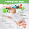 AWOTOY Baby Toys 6-12 Months Music Caterpillar Infant Toys Stuffed Animals 0-3-6 Months Tummy Time Teething Sensory Toys with Mirror Rattle&Pull String for Boys Girls Birthday Gifts|Grass Green,Leafy view 2