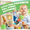 AWOTOY Baby Toys 6-12 Months Music Caterpillar Infant Toys Stuffed Animals 0-3-6 Months Tummy Time Teething Sensory Toys with Mirror Rattle&Pull String for Boys Girls Birthday Gifts|Grass Green,Leafy view 3