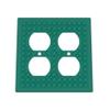 Building Brick Light Switch Cover Plate - Compatible with Standard Construction Blocks - Double Outlet (Oxide Green Metallic) view 1