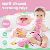 AWOTOY Baby Toys 6-12 Months Music Caterpillar Infant Toys Stuffed Animals 0-3-6 Months Teething Tummy Time Sensory Toys with Mirror Rattle&Pull String for Boys Girls Birthday Gifts|Pink,Knot Limb view 4