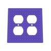 Building Brick Light Switch Cover Plate - Compatible with Standard Construction Blocks - Double Outlet (Purple) view 1