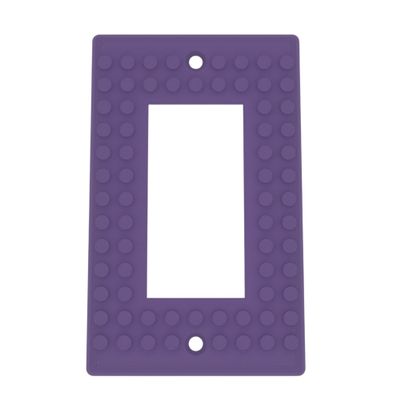 Building Brick Light Switch Cover Plate - Compatible with Standard Construction Blocks - Single Decora (Purple (Blue Shimmer))