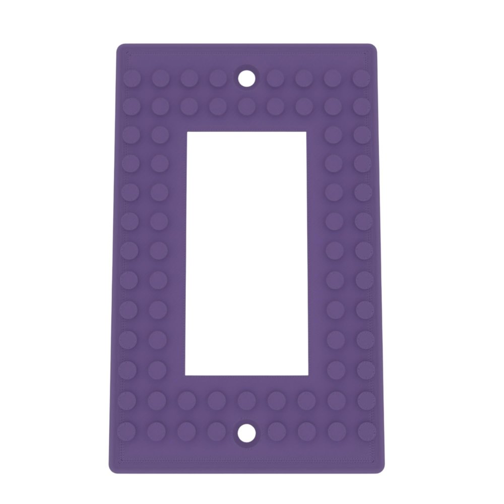 Building Brick Light Switch Cover Plate - Compatible with Standard Construction Blocks - Single Decora (Purple (Blue Shimmer))
