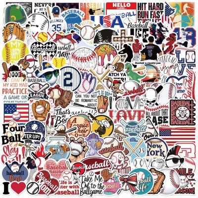 100Pcs Baseball Stickers,Waterproof Vinyl Baseball Decals for Kids Teens Boys Adults, Sports Decals for Snowboard Laptop Water Bottles Hydro Flasks Phone Case Guitar Skateboard Bicycle