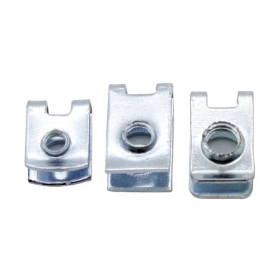 Auto Car U-Clip 100Pcs Coherer Nut Push in Washers Retainer Clip Fastener for Car Vehicle Motorcycle 4mm 5mm 6mm Screw Metal U-Type Gasket for Dash Door Panel Interior Trim(NO.3-6mm)