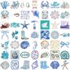 100pcs Coast Aesthetic Stickers for Girl, Cute Blue and Pink Ocean Beach Waterproof Vinyl Decal for Girl Teen Adult Student Water Bottle Laptop Phone Computer Skateboard Luggage Notebook view 3