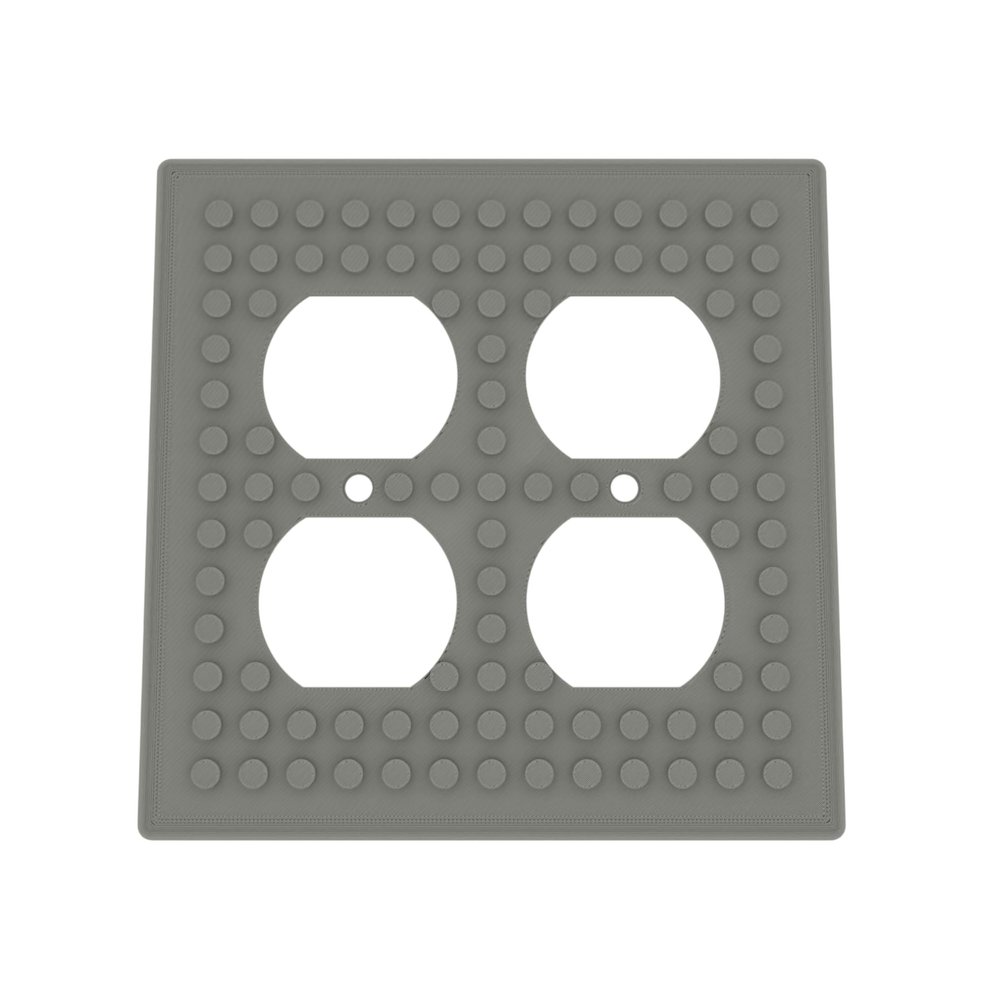 Building Brick Light Switch Cover Plate - Compatible with Standard Construction Blocks - Double Outlet (Slate Gray Sparkle)