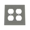Building Brick Light Switch Cover Plate - Compatible with Standard Construction Blocks - Double Outlet (Slate Gray Sparkle) view 1