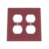 Building Brick Light Switch Cover Plate - Compatible with Standard Construction Blocks - Double Outlet (Crimson Red Sparkle) view 1