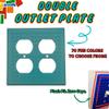 Building Brick Light Switch Cover Plate - Compatible with Standard Construction Blocks - Double Outlet (Crimson Red Sparkle) view 2