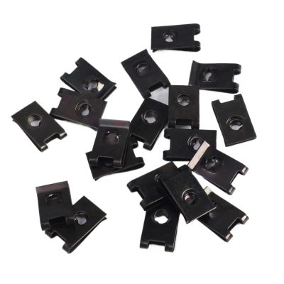 Auto Car U-Clip 50Pcs Car Self-Tapping Screws U-Clips Bumper Mudguard Trim Plate Fasteners Automotive Metal U-Clips Auto Bumper Black Clamps for Dash Door Panel Interior Trim