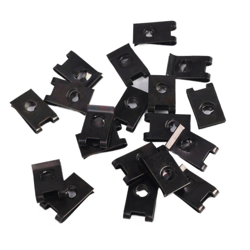Auto Car U-Clip 50Pcs Car Self-Tapping Screws U-Clips Bumper Mudguard Trim Plate Fasteners Automotive Metal U-Clips Auto Bumper Black Clamps for Dash Door Panel Interior Trim