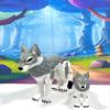 2pcs 3D Printed Wolf, White and Gray Articulated Wolf, Mother and Child Wolf Animal Toy, Fidget ADHD Autism Toy WC3002-GRAY-2x view 1