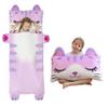 Leadtex Toddler Nap Mat for Daycare and Preschool,Kids Animal Plush Sleeping Bag Nap Mat,Cat Soft Cotton Slumber Bag and Minky Blanket for Camping. view 1