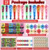 12Sets Hero Themed Super Party Favors with Inflatable Bat Paper Gift Bag Balloon Slap Bracelet Hero Eye Mask Sticker Comic Hero Theme Party Supplies for Birthday Classroom Game Activities view 3