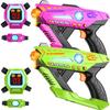 CheerCrew Gun Toy Set of 2 Rechargeable with Infrared Technology Gun Sets for Indoor & Outdoor Play  Fun Birthday Gift for Boys & Girls Ages 8 9 10 11 12+ Years Old (Green&Purple) view 1