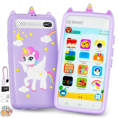 Kids Smart Learning Phone, 3.97" Touchscreen Phone with HD Camera, Built-in Games, MP3 Music Player & 32GB Memory Card  Educational Interactive Phone for Ages 310, for Boys & Girls