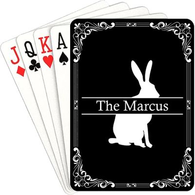 acusorigin Rabbit Silhouette Playing Cards Custom Personalized Playing Cards with Name, Animal Poker Cards Customized Deck of Cards Themed Party Favors Funny Birthday Gifts for Men Women