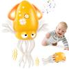AOTIBO Baby Dancing Octopus Toy for 1 2 3 4 5 Year Old Boy Girl, Baby Tummy Time Electric Crawling Octopus Toys 12-18 Months, Dancing Squid Toy for Walking Toddlers, Kids 1st Birthday Gifts, Yellow view 1