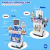 Doctor Kit for Toddlers - Deluxe Pretend Play Medical Cart Toy Set with Stethoscope ,Thermometer,Doctor Costume & Carry Bag - Educational Role Play Gift for Kids Boys & Girls Ages 3 4 5(Blue) view 2