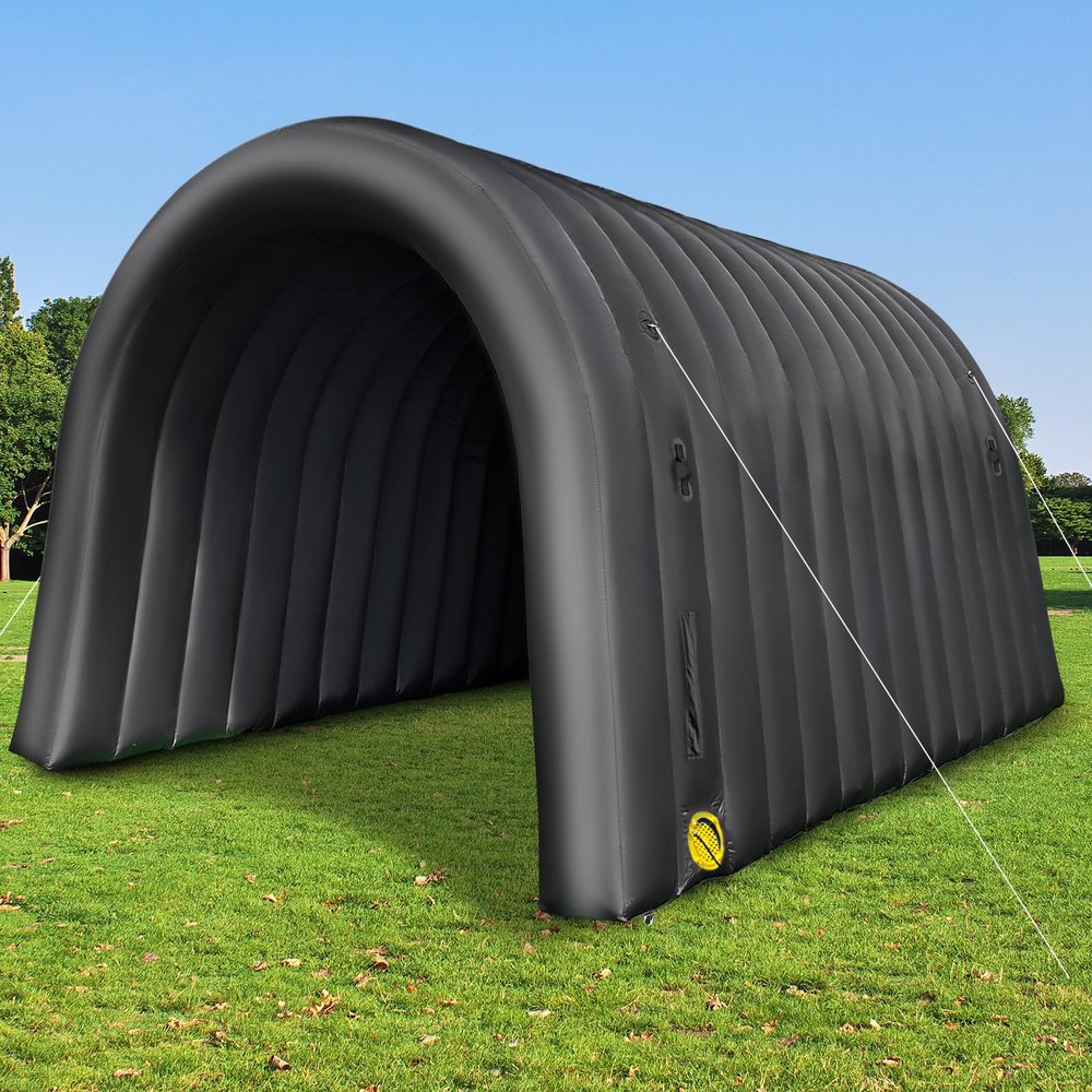 GR8FUN Inflatable Sports Tunnel Entrance 16x10x10FT Black, Built-in Blower Event Inflatable Tunnel Tent for Team Intros, Business Promotion, Trade Shows, Advertising & Exhibitions