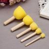 5pcs Sponge Foam Brush Set Wooden Handle Stamp Painting Tool for Kids Beginners view 2