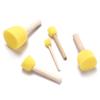 5pcs Sponge Foam Brush Set Wooden Handle Stamp Painting Tool for Kids Beginners view 4
