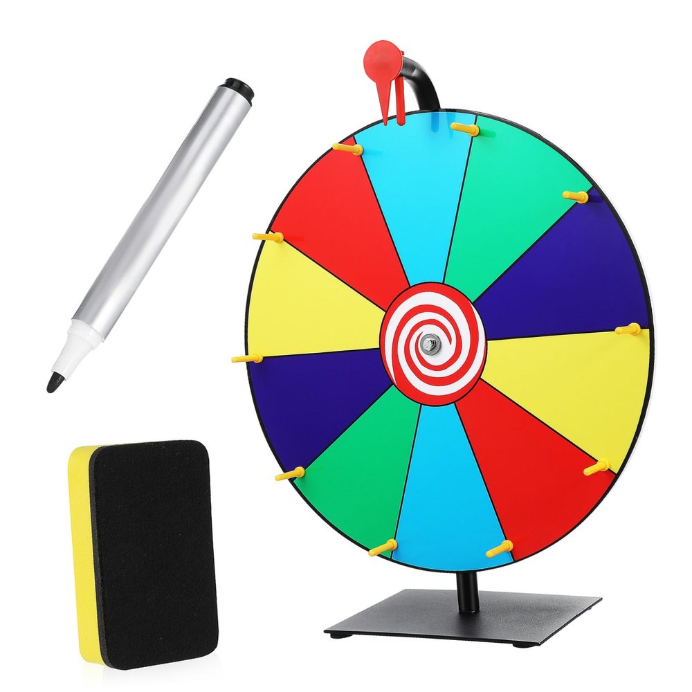 Cabilock Prize Wheel Tabletop Spinner for Raffles and Games Pvc Construction Stable Base for Parties Festivals and Entertainment Events