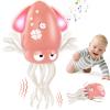 AOTIBO Baby Dancing Octopus Toy for 1 2 3 4 5 Year Old Boy Girl, Baby Tummy Time Electric Crawling Octopus Toys 12-18 Months, Dancing Squid Toy for Walking Toddlers, Kids 1st Birthday Gifts, Pink view 1