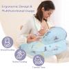 AMASKY Nursing Pillow for Breastfeeding, Breastfeeding Pillows for More Support for Mom and Baby, with Plus Size Ergonomic Design and Removable Cotton Cover, Blue, Pallet of Product view 2