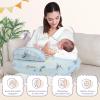 AMASKY Nursing Pillow for Breastfeeding, Breastfeeding Pillows for More Support for Mom and Baby, with Plus Size Ergonomic Design and Removable Cotton Cover, Blue, Pallet of Product view 3