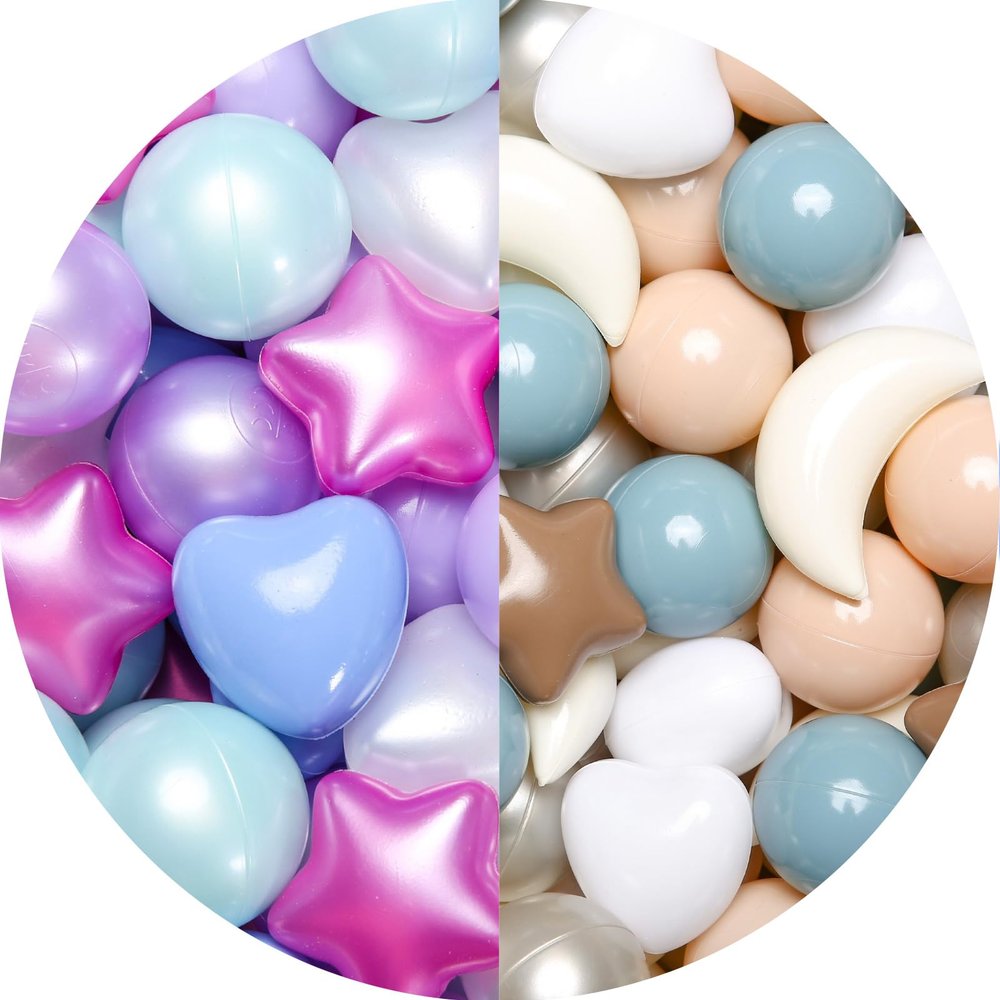 GOGOSO 200pcs Ball Pit Balls Shape Moon Star Heart