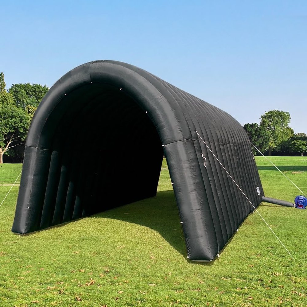 GR8FUN Inflatable Sports Tunnel Entrance 20x10x10FT Black, One Air Blower Event Inflatable Tunnel Tent for Team Intros, Business Promotion, Trade Shows, Advertising & Exhibitions