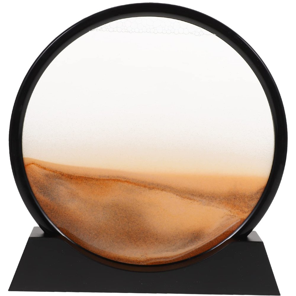 HANABASS 3D Moving Sand Art Hourglass Dcor for Home Office 12-Inch Dynamic Sand Art Design Unique for Stress Relief and Aesthetic Study Room Decoration