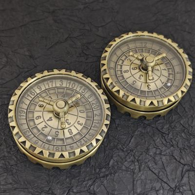 2 pcs Roulette Dice Spinner, Spinner DND Dice Set,Metal D12 and D20 Roulette Dice Spinner for Dungeons & Dragons,Unique DND Gift Set with Case for RPG & Table Games (Ancient Bronze)