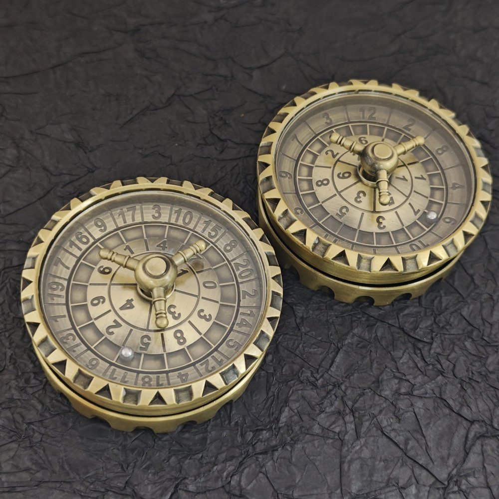 2 pcs Roulette Dice Spinner, Spinner DND Dice Set,Metal D12 and D20 Roulette Dice Spinner for Dungeons & Dragons,Unique DND Gift Set with Case for RPG & Table Games (Ancient Bronze)