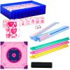 American Mahjong Game Set, 166 Premium Transparent Acrylic Pink Tiles(1.18'') with Mahjong Mat Set, 4 All-in-One Color Rack/Pushers, Mah-Jong Games Sets with Blue Storage Case, Ma Jong Tile Game view 1