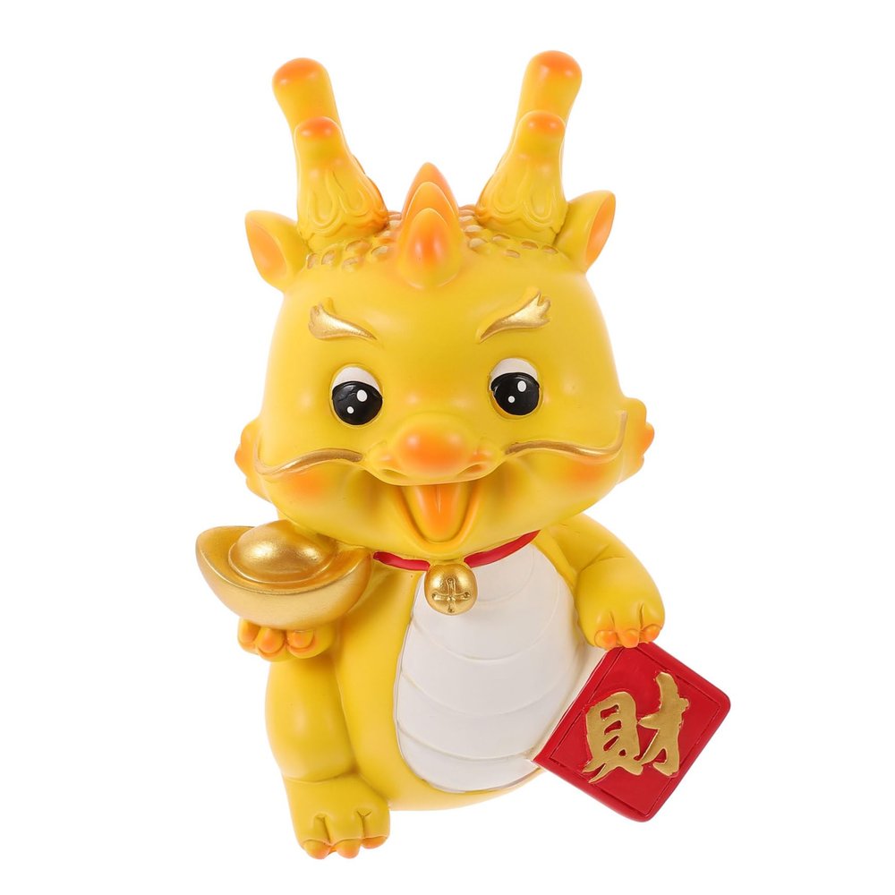 Abaodam Year Dragon Decor Resin Piggy Bank Zodiac Dragon Saving Jar for Boys and Girls Decorative Bank