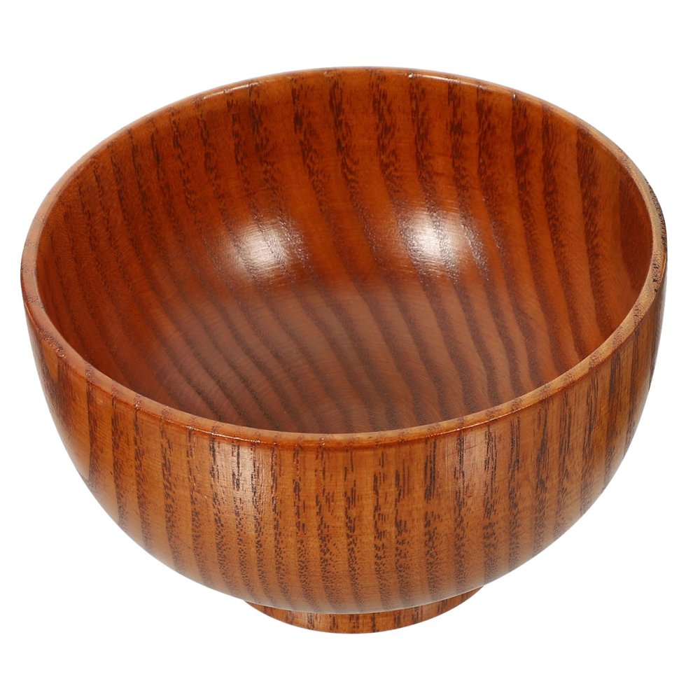 FUNOMOCYA Children's Breakfast Bowl Multi-Function Wooden Dinner Bowl Sturdy Wear-Resistant for Boys and Girls Compact Reusable for Home Use