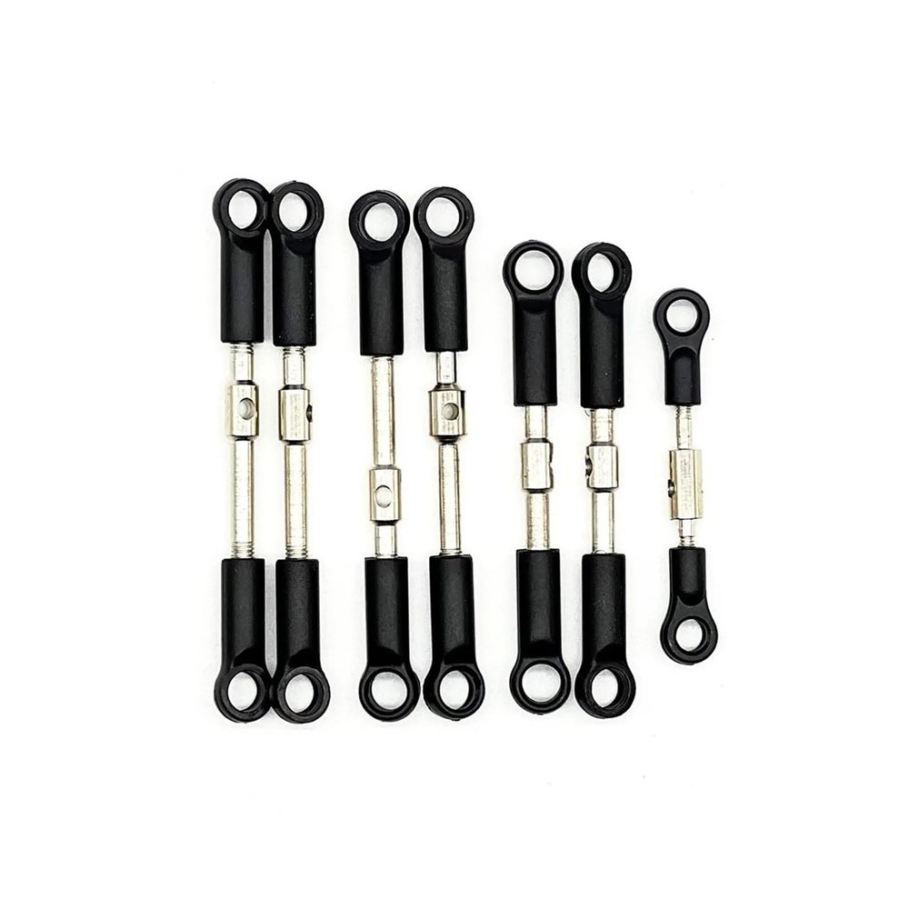 144001 144002 144010 124007 124016 124017 124019 Tie Rod Linkage Servo Link Rod Steering Cup Set RC Car Spare Parts(White)