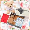 8 Pcs I'm Sorry Gifts Set with Gift Box Include 8.7 I'm Sorry Bear Heart Shaped Stone Wishing Bottle Keychain Candle Apology Card Envelope Apology Gifts for Her Men Mom Wife Girlfriend Family Friend view 3