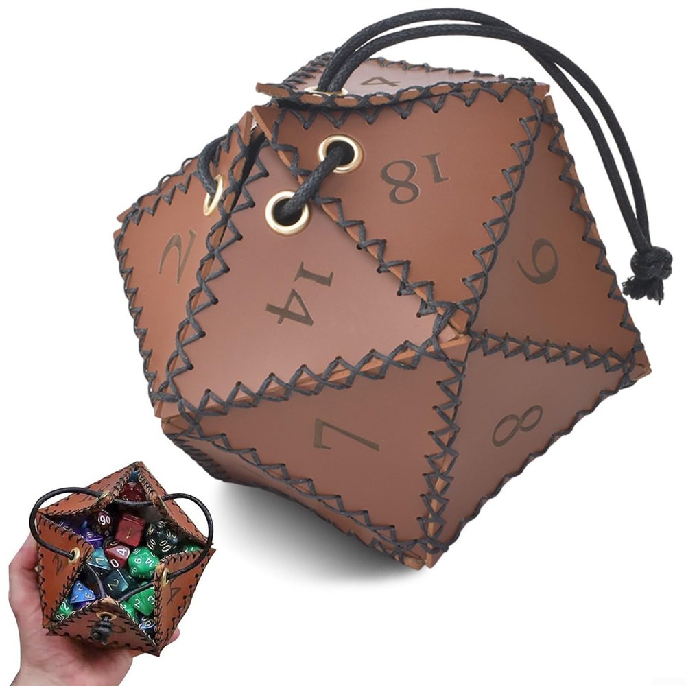 AugustknowU Waterproof Dice Storage Bag with Drawstring Closure, Ideal for RPG and Board Games, Holds Up to 140 Small Dice