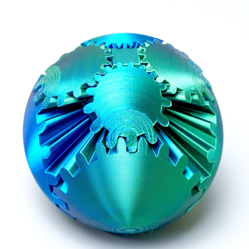 3D Printed Gear ball Model,Flexible Realistic Articulated Animal Fidget Toys,Mystery Figurines Gifts for Easter,Executive Desk Funny Dcor and Festival Collectible,Easter Basket Stuffers (GB)