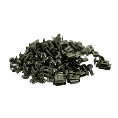 Suojim Auto Car U-Clip 100Pcs Car Metal Screw Clips Mixed Set U-Type Fastener Clip with Screw for Dash Door Panel Interior Trim(100pcs Set)