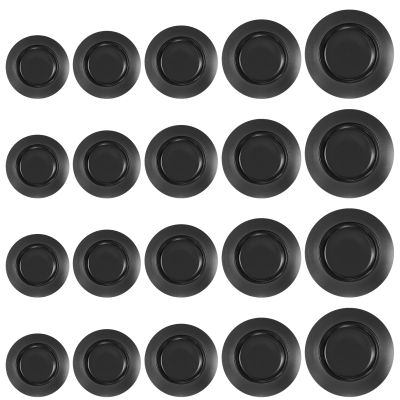 20 Pcs Piggy Bank Stopper Replacement, Round Piggy Bank Stopper Cover Rubber Saving Box Stoppers Piggys Banks Stoppers Saving Box Plugs(5 Sizes,Black)